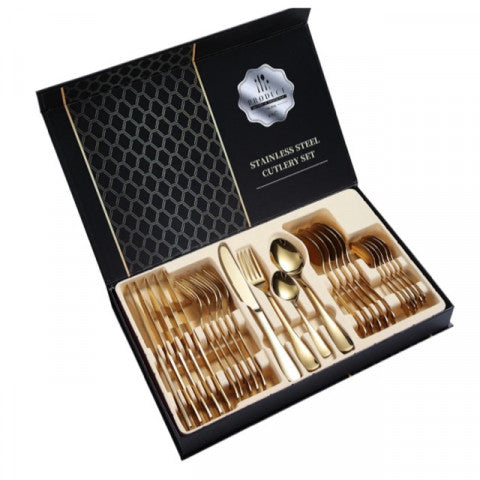 Gold Silverware Set 24Pcs.