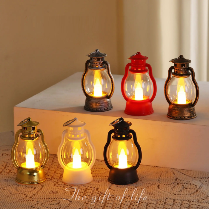 Mini Retro Ramadan Lantern LED Light – Portable Kerosene Lamp